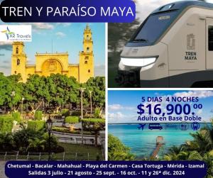 Tren y Paraíso Maya